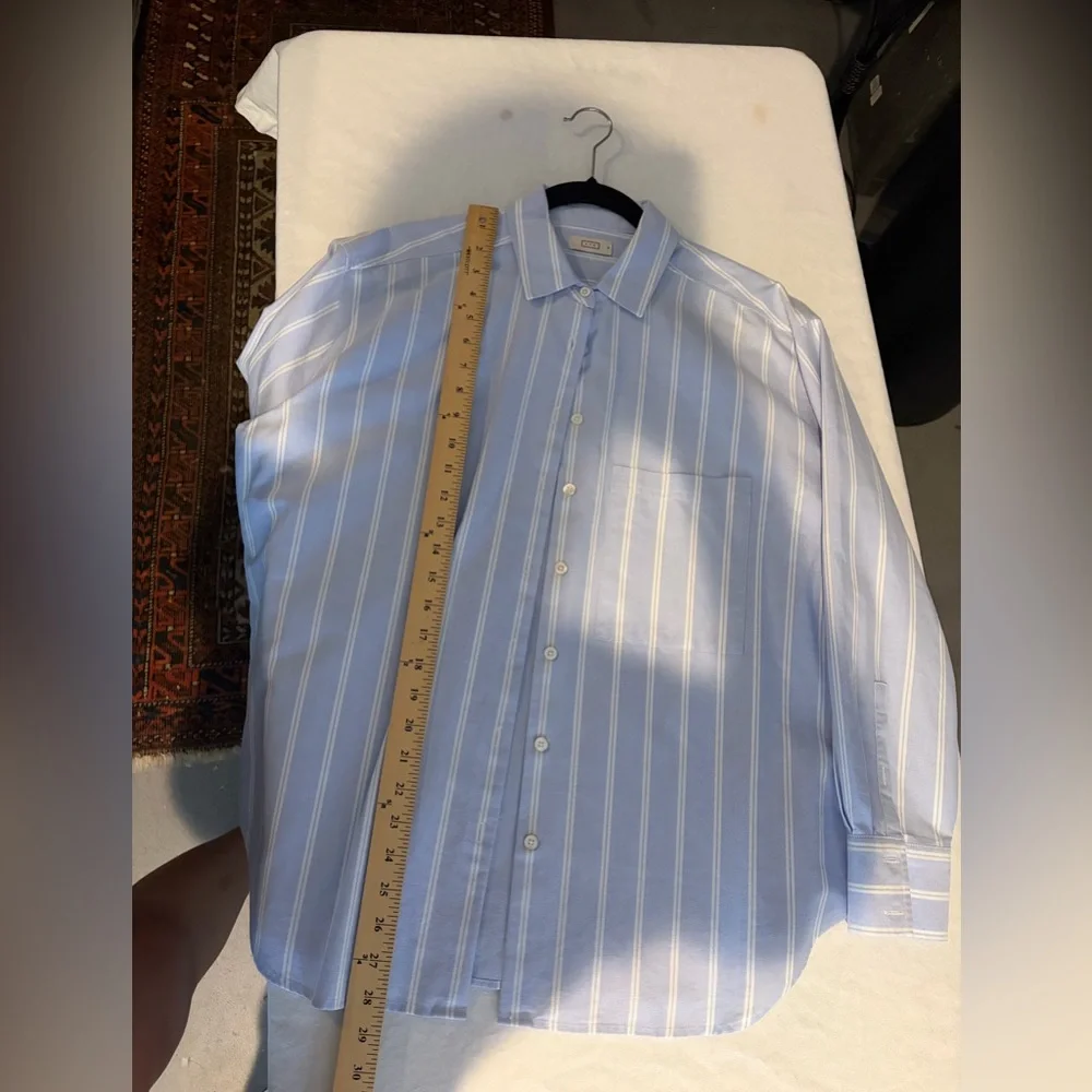 AYR Light Blue and White Striped Button-Down Shirt - Picture 4 of 6